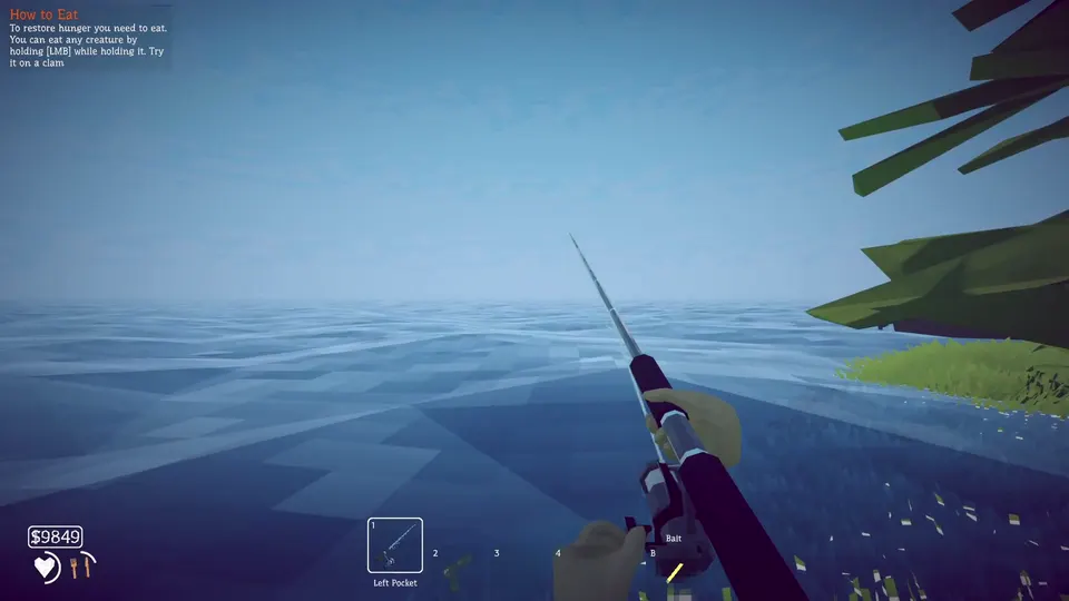 A How to Fish player managing gear before heading into the ocean