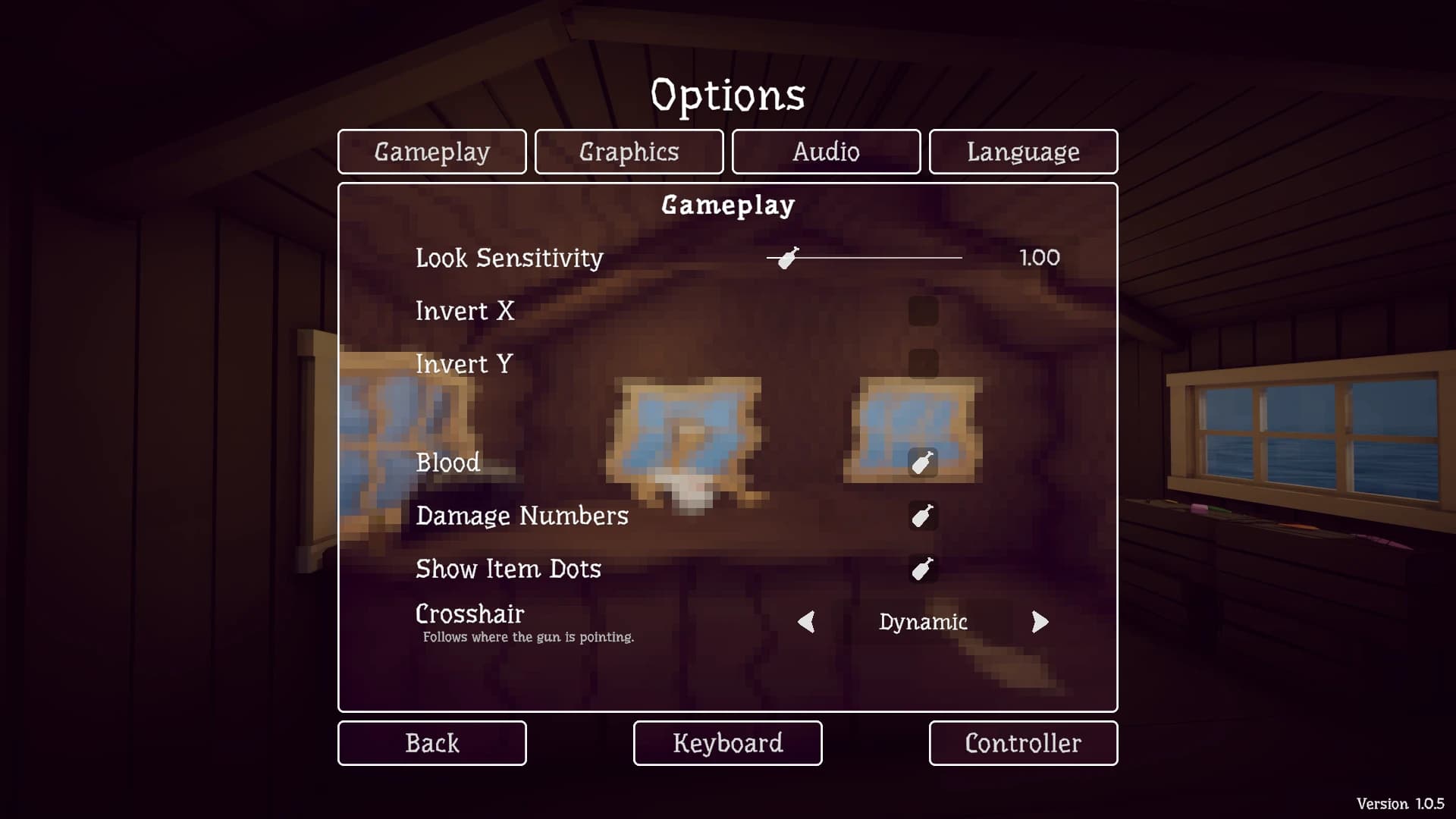 The dynamic crosshair setting in the How to Fish gameplay options